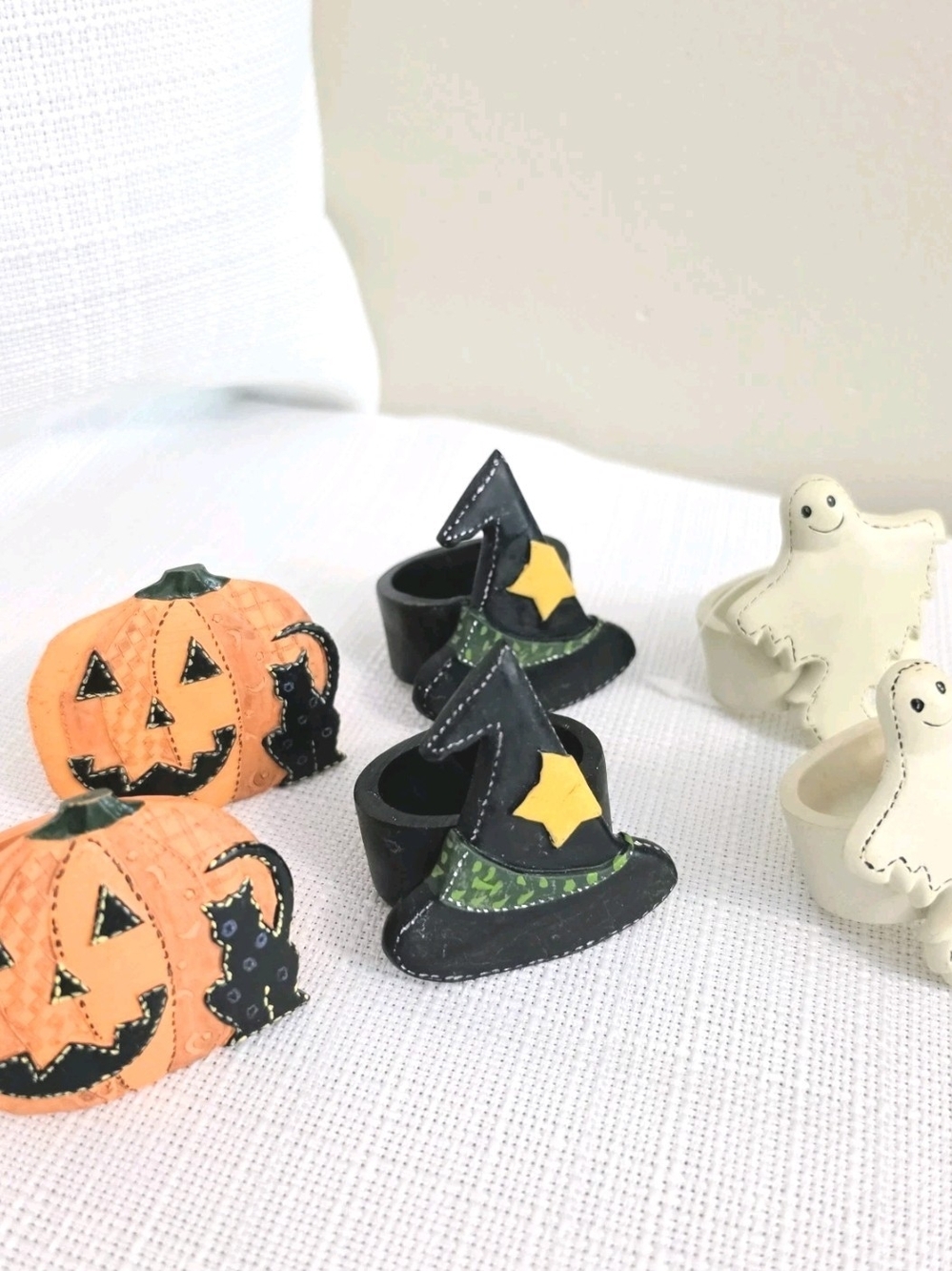 Halloween Napkin Rings Pumpkin Ghost Witch Hat Festive Holiday Dinner